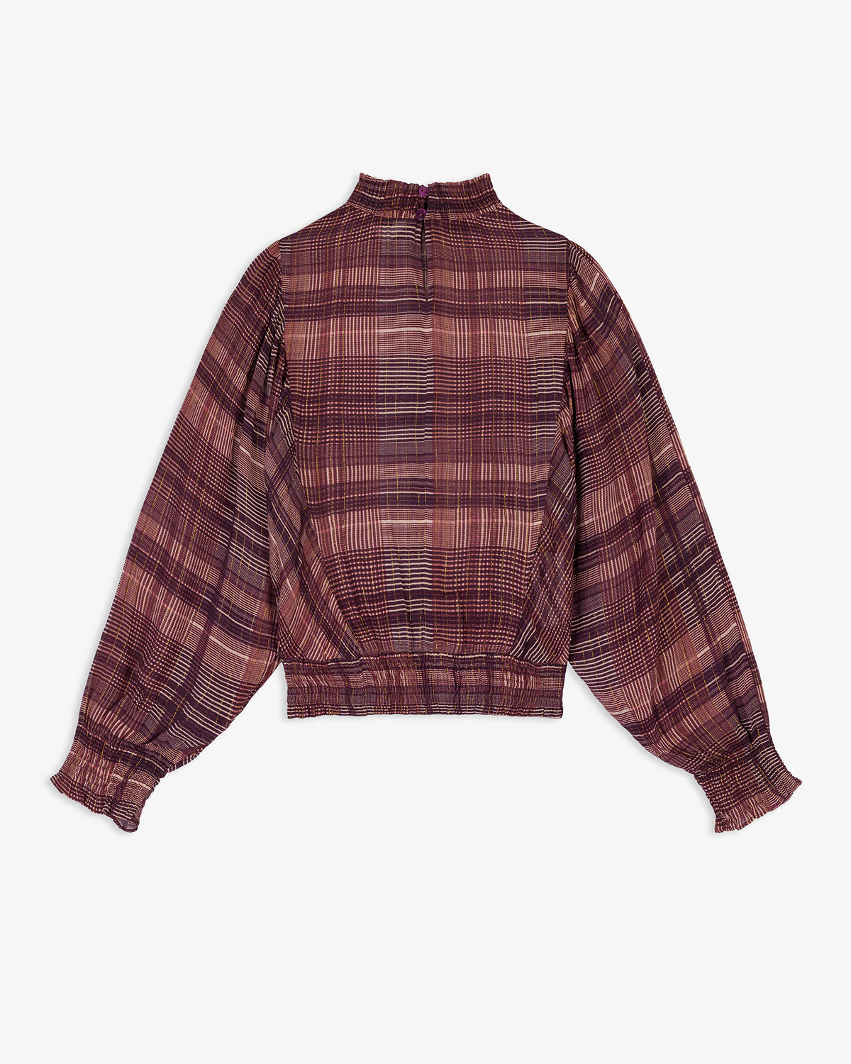 Blusa Cuadros Nido de Abeja Lurex