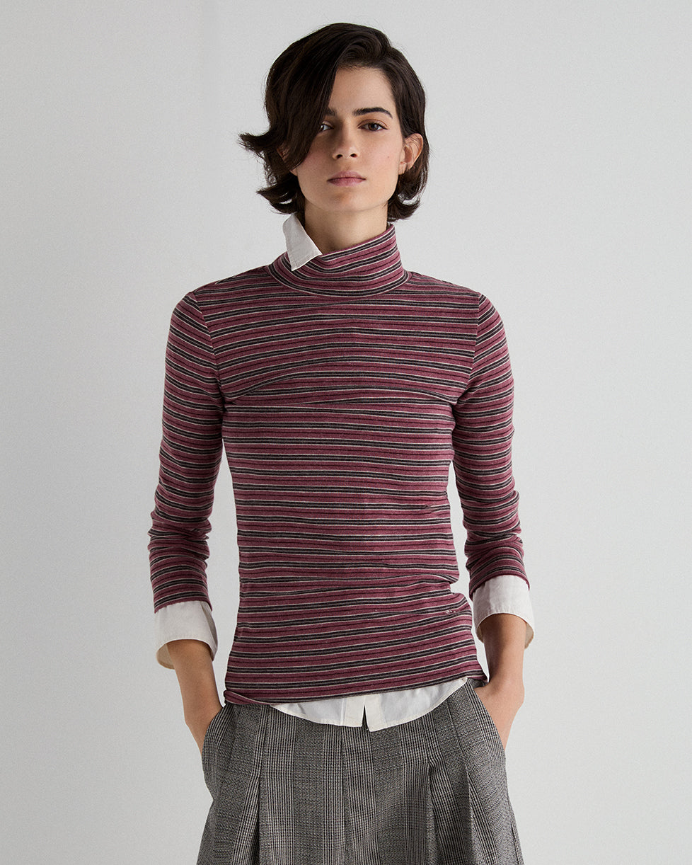 Camiseta Punto Rayas Cuello Perkins