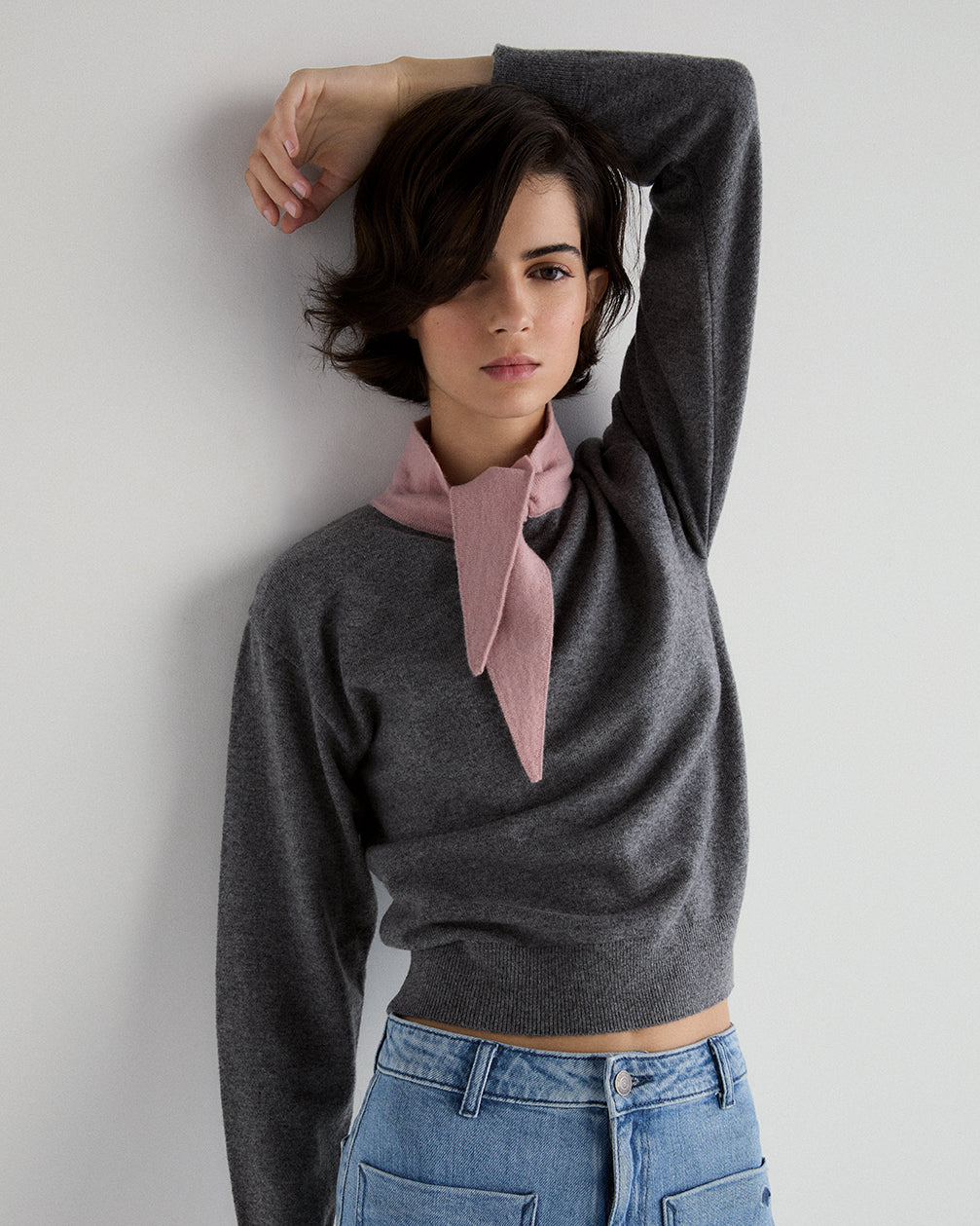 Jersey Punto Cuello Lazo con Lana