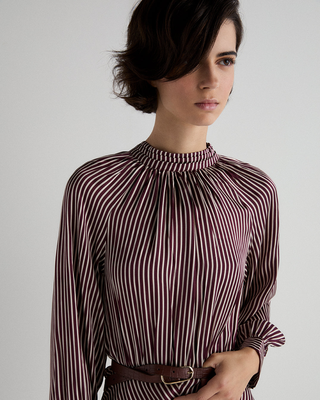 Vestido Midi Rayas Satinado